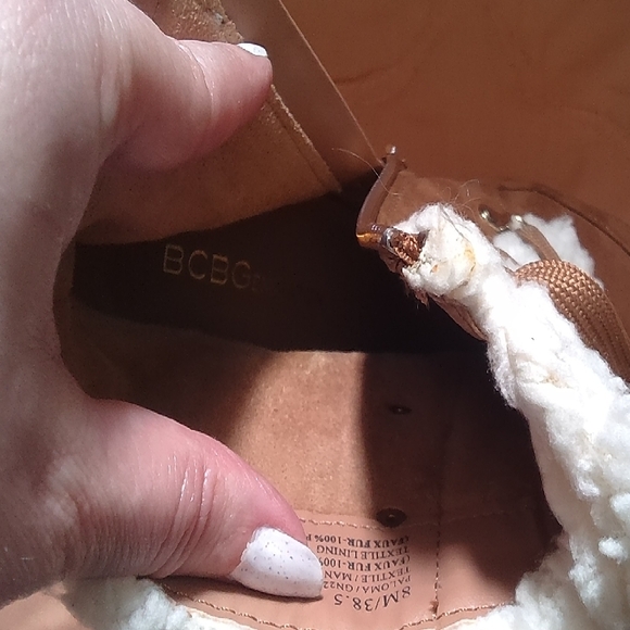 BCBGeneration Brown and White Heeled Boots with Lace-Up Design - Picture 6 of 6